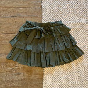 Time and Tru Women's Khaki Ruffle Skirt | M (8-10)